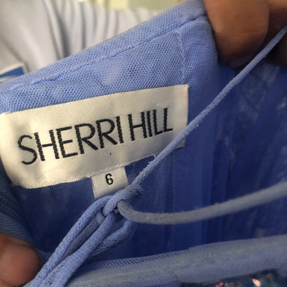 Sherri Hill Purple Beaded Prom Dress - Picture 3 of 5